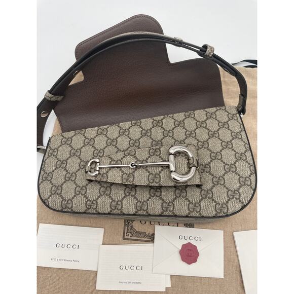 $3K NEW GUCCI GG ASYMMETRICAL 1955 HORSEBIT SHOULDER BAG PURSE AUTHENTIC! - Picture 12 of 14